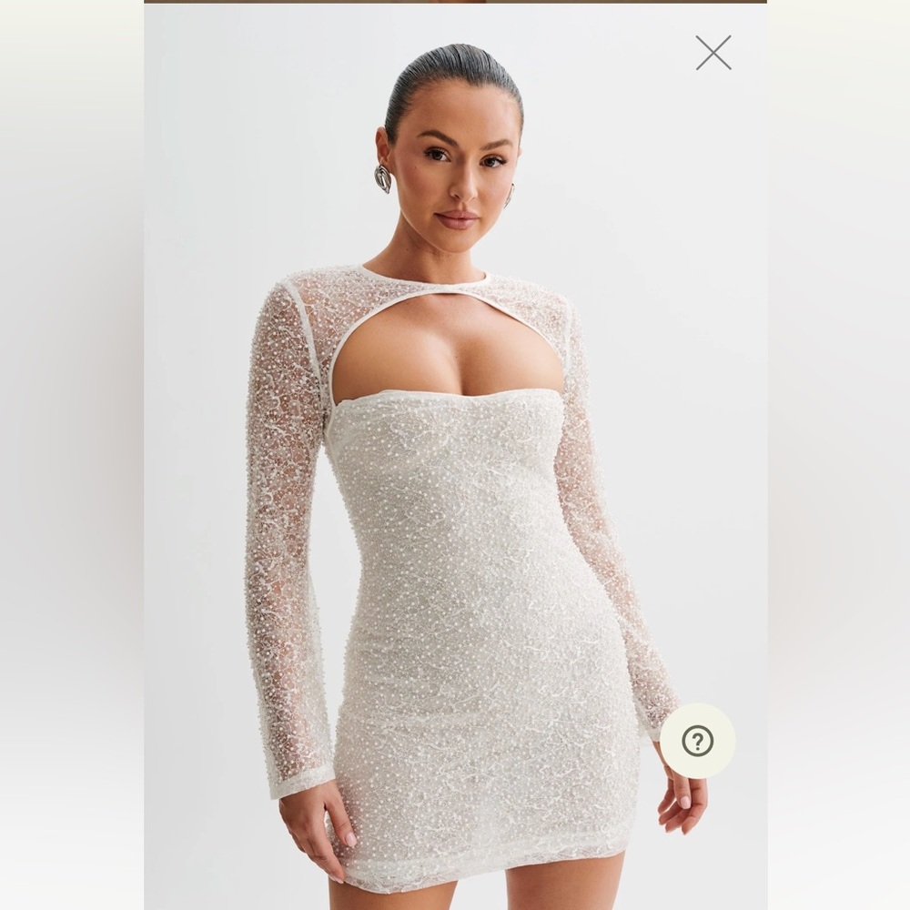 MESHKI - PAXTON Pearl Beaded Mini Dress